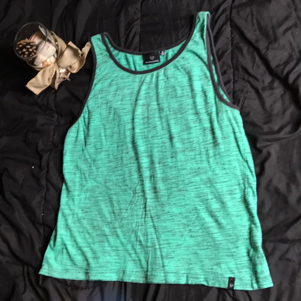 Black and teal Heather tank top